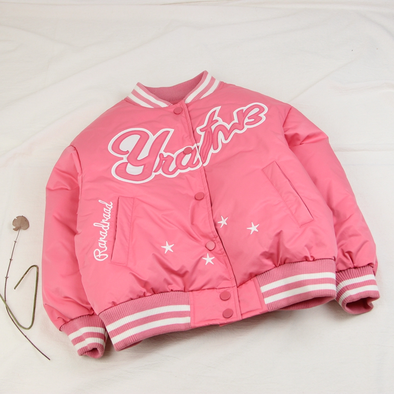 羽绒服棒球衣童装冬款女童保暖服装中童