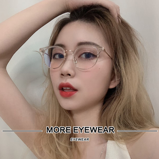 GM眼镜女ALIO透明金色文艺复古眉毛镜框男配近视 欧阳娜娜吴昕同款