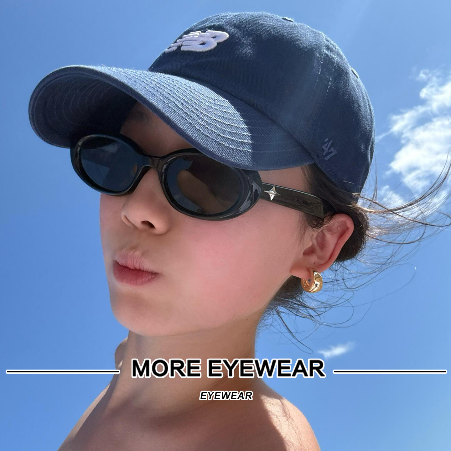 珍妮同款GM墨镜女黑色小框椭圆形复古法式风板材太阳镜男防紫外线