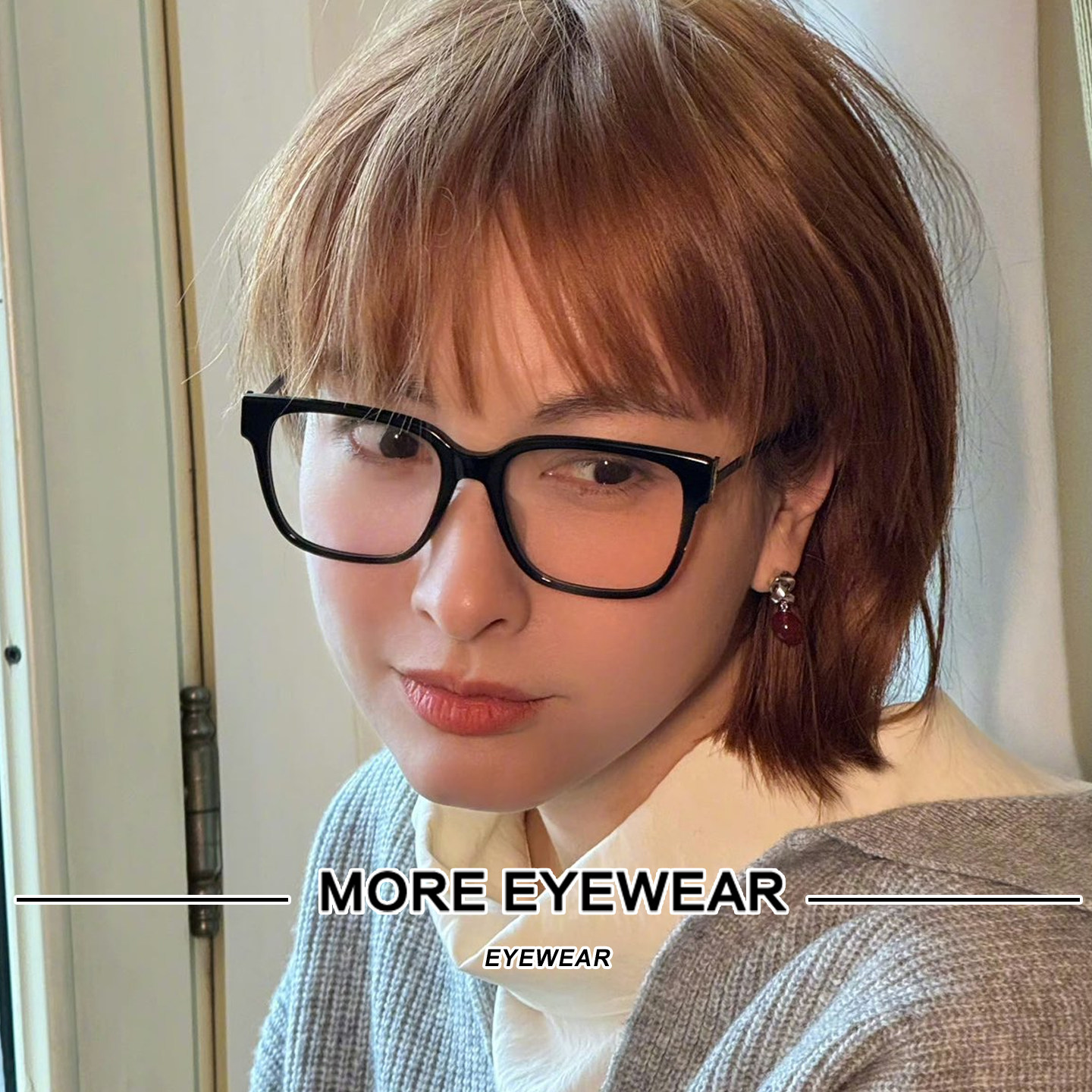 吴昕同款胶囊眼镜架女M480黑色方形板材全框立体字母平光镜男近视