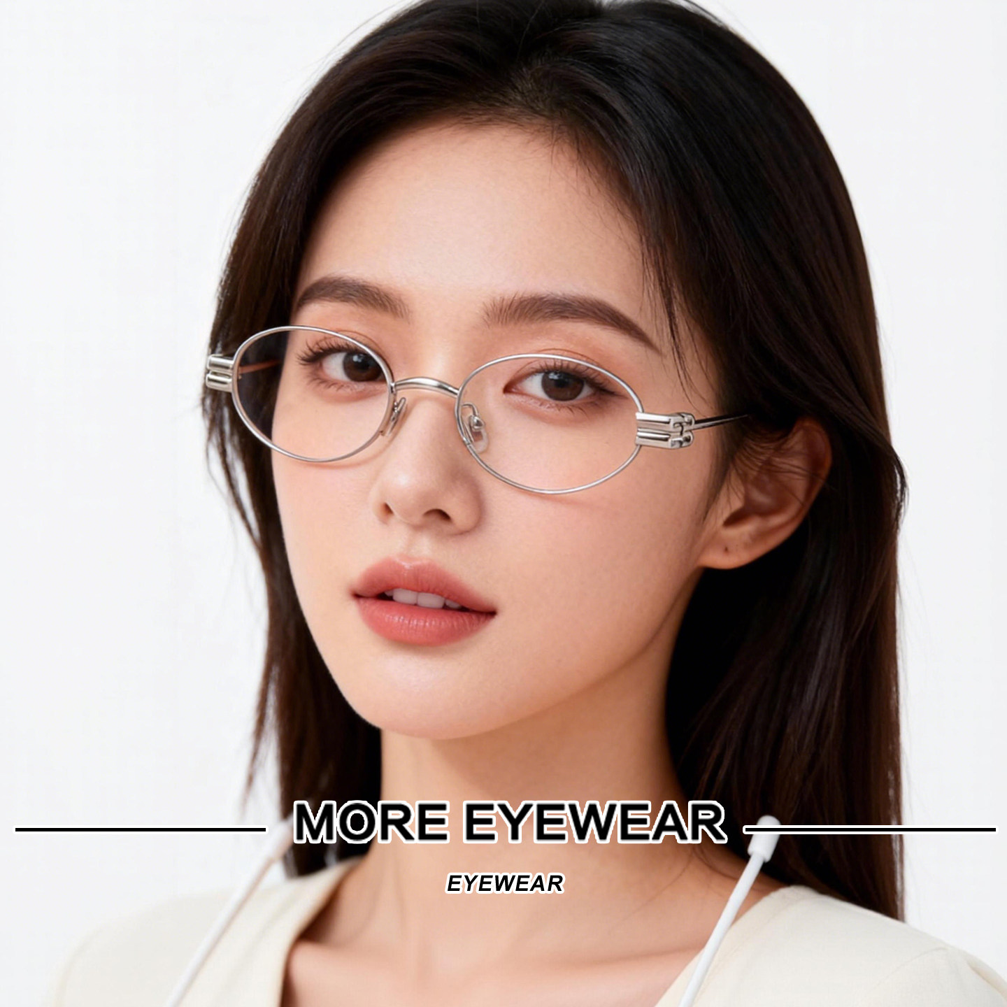 2025新款GM椭圆形眼镜架男LOLOS 超轻银色细框复古高智感平光镜女