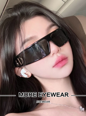 25新款发箍墨镜女Y2K风黑色时尚科技高级未来感护目防风太阳镜M1U