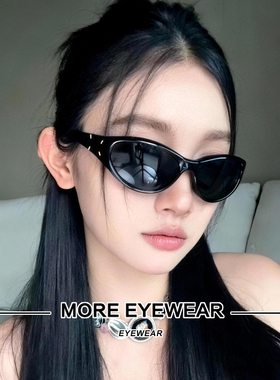 新品GM发箍墨镜女MM104黑色椭圆千禧风高级感联名款太阳镜男MM105