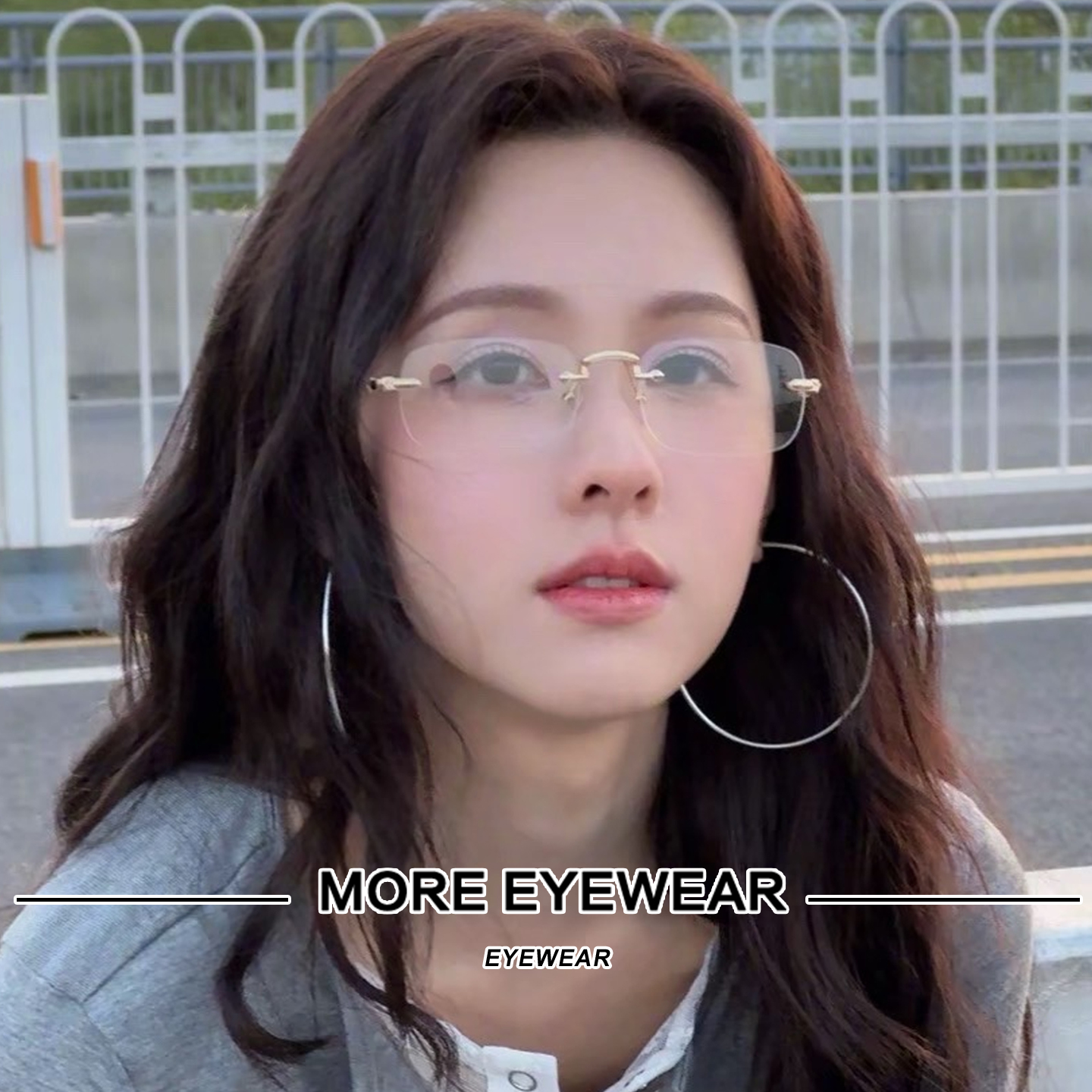 2025新款无框眼镜架陈都灵同款