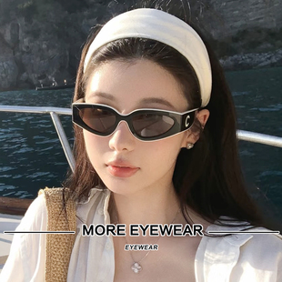 2025新款 板材太阳镜可配近视 猫眼墨镜女黑白配色高级感欧美风时尚