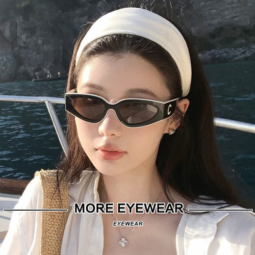 2025新款猫眼墨镜女黑白配色6056