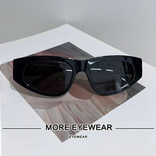 白敬亭同款 黑色猫眼墨镜男欧美肯豆风镂空字母防嗮太阳镜女BB0095