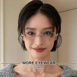 GM椭圆形无框眼镜女近视高级小众设计感纯钛眼镜架MM217 2025新款