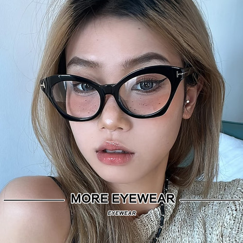 小红书同款猫眼黑色眼镜框TF5456