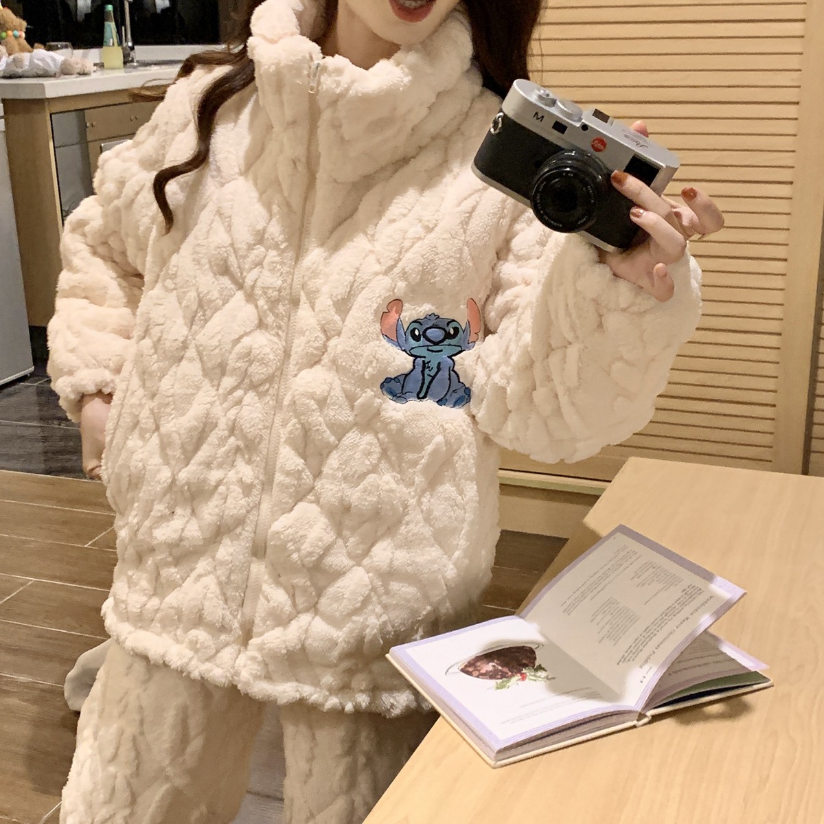 胖MM250斤三层夹棉家居服大码女