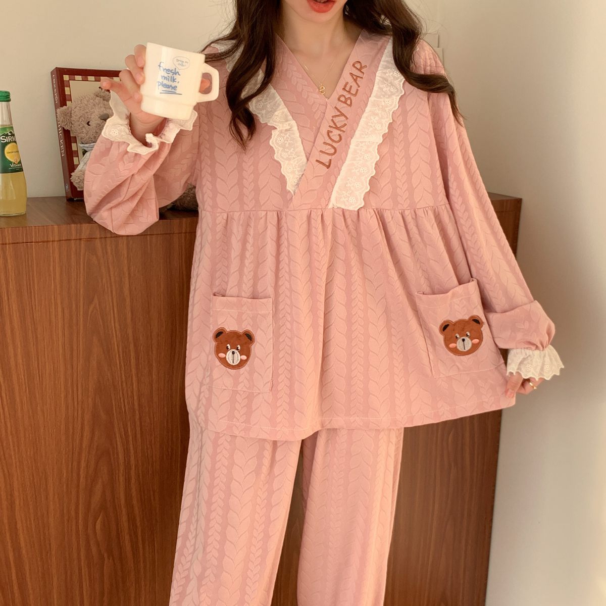 大码300斤胖MM睡衣女宽松