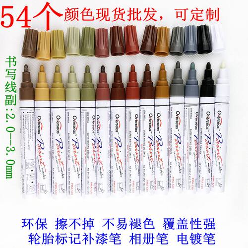 flysea越洋54色油漆笔描银笔明星