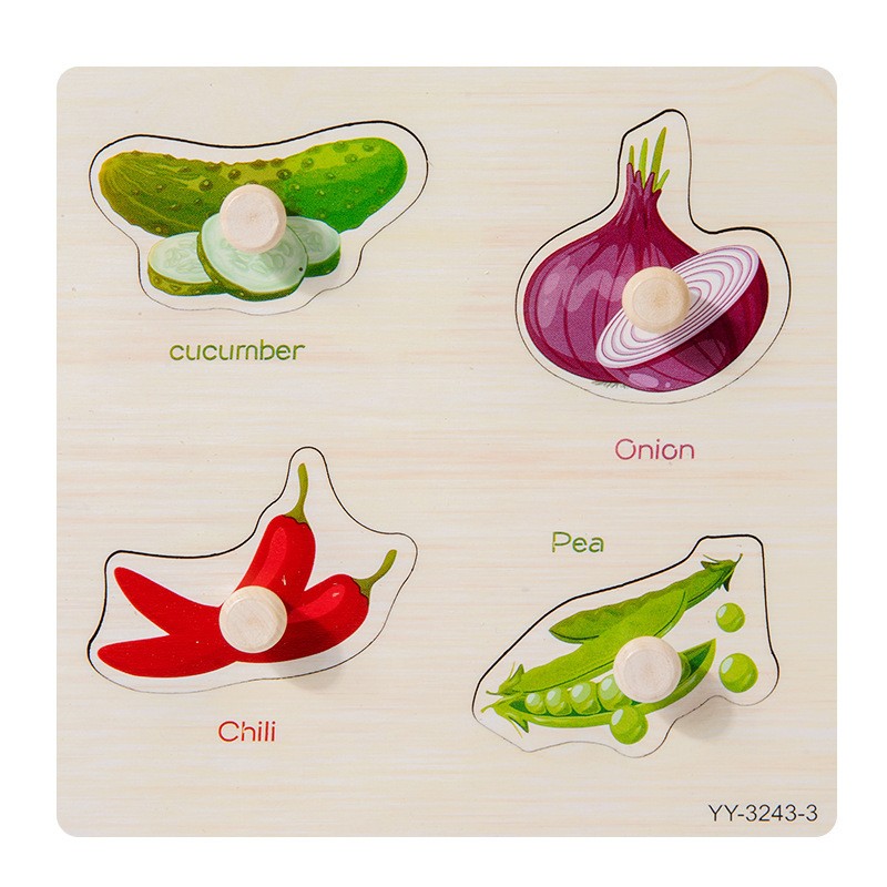 儿童蒙氏早教手抓板拼图动物交通积木幼儿1-2岁3宝宝益智配ce1168