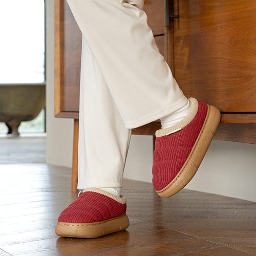 包跟棉拖鞋女秋冬季2025新款室内居家防滑厚底外穿加绒保暖棉xc41