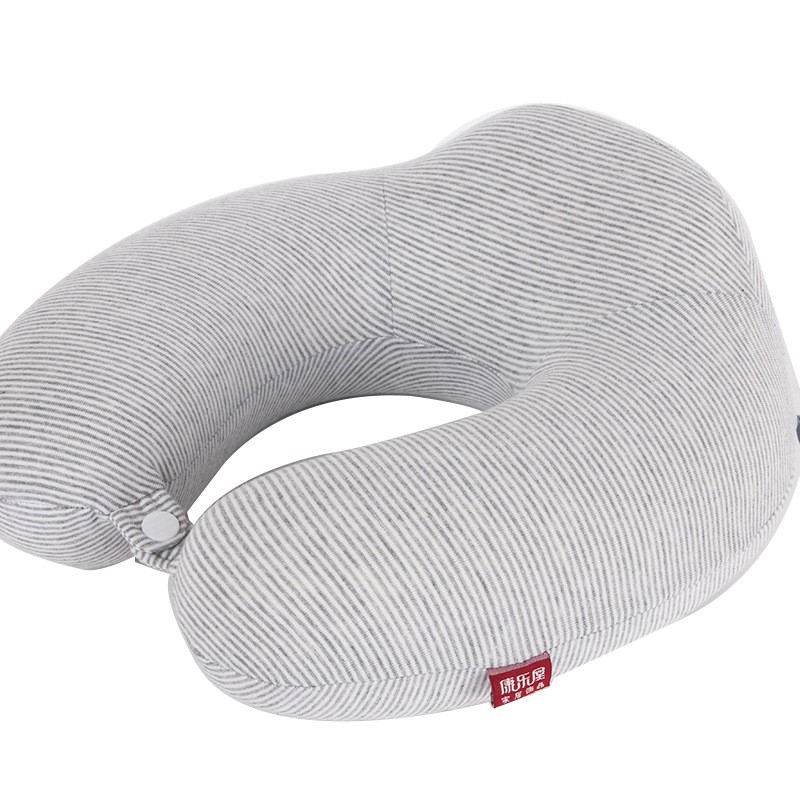 条纹记忆棉U型枕 纯棉差旅办公护颈枕加高简约商务颈枕ce25