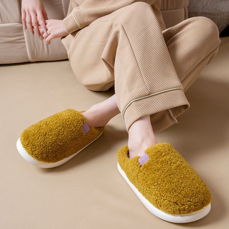 毛绒棉拖鞋女士秋冬季2025新款室内家居加绒保暖防滑毛毛拖鞋xc76