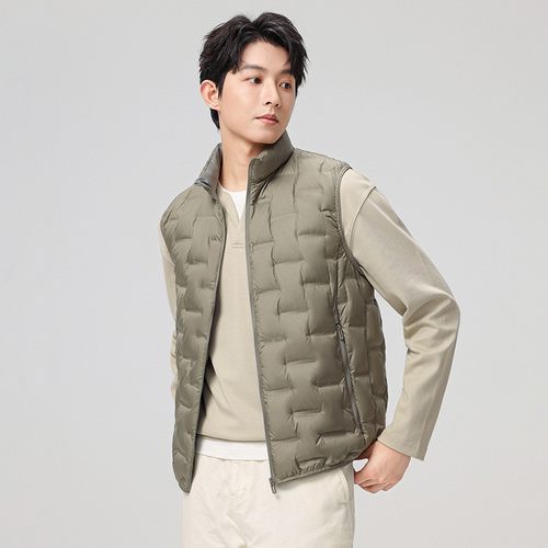 休闲短款立领羽绒马甲男2025冬季新款青少年坎肩轻薄背心马夹QW14
