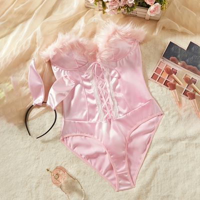 Fun Pink Rabbit Girl Role Playing Uniform Hairy Tail jumpsui