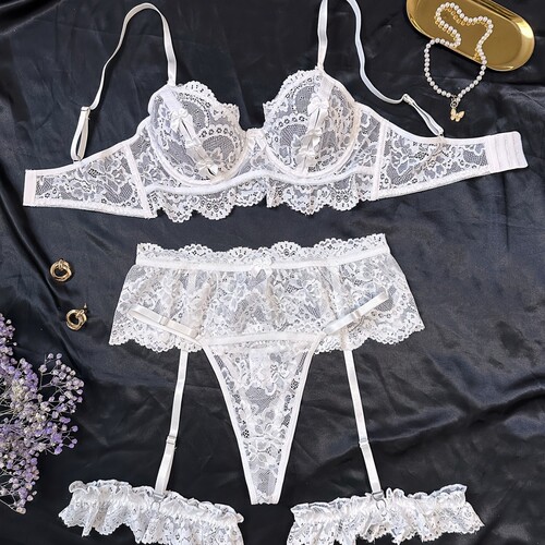 Sexy lingerie women's French multicolored lace lace perspect