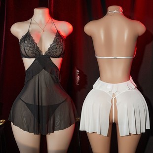 Sexy Lace Strap Thong Uniform Set Lingerie for Women Ultra-T