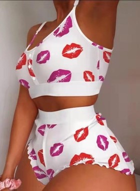 Plus Size Fashion Print Strapless Nightgown - Form-Fitting L