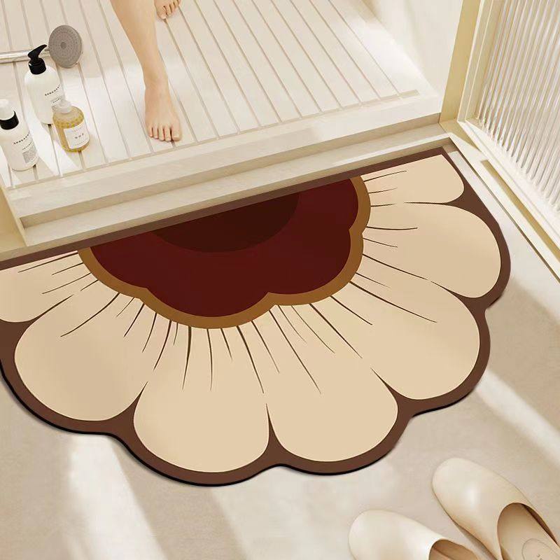 复古花朵浴室吸水地垫卫生间门口硅藻泥防滑脚垫家用厕所速干地毯,居家布艺,家用脚垫,淘宝优惠券,粉丝福利购,淘宝优惠卷