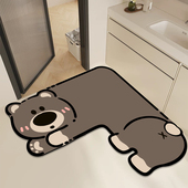 L型硅藻泥浴室地垫防滑吸水软垫洗手间脚垫子卫生间门口厕所地毯