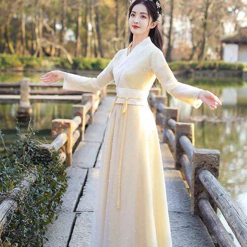 汉服女夏中国风古装仙气飘逸古风演出服改良汉元素连衣裙夏季显瘦