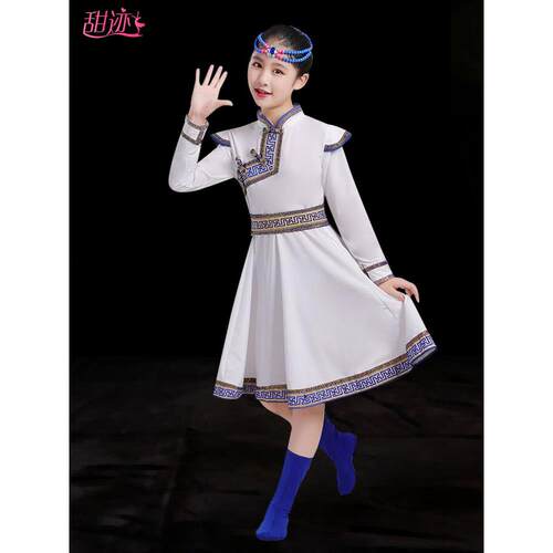 儿童蒙族舞蹈服蒙古族舞蹈演出服男童服装草原筷子舞蒙古舞蹈女童