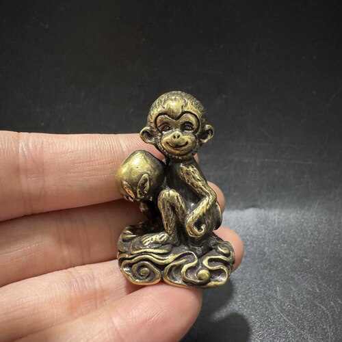纯铜金猴献瑞招财摆件