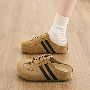 厚底内增高勃肯鞋女2026新款春夏季单鞋包头半拖鞋外穿博肯凉拖鞋