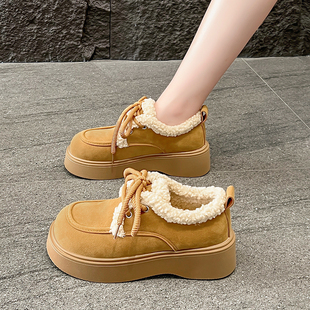 高级感厚底全包加绒勃肯鞋2025新款秋冬季一脚蹬复古单鞋博肯单鞋
