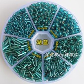 diy散珠手工制作材料 DIY串珠配件 灌银米珠2MM十字绣小米珠 湖蓝