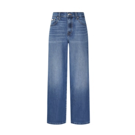CK Jeans国内代购2025年秋冬新款女士复古微弹阔腿牛仔裤47D836G