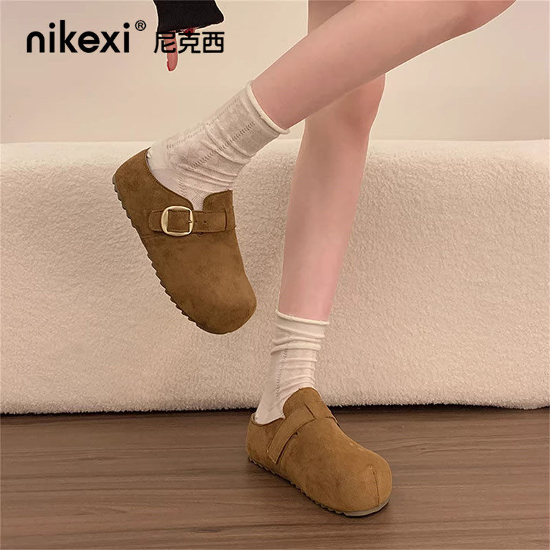 厚底小个子增高勃肯鞋女款时尚百搭包头半拖鞋高级气质舒适博肯鞋