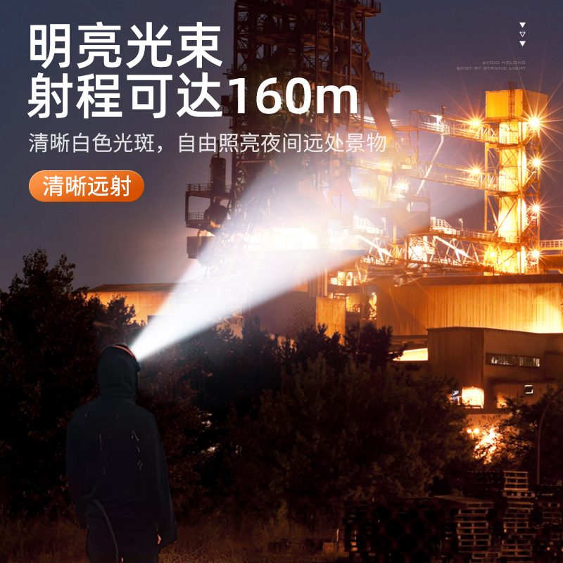 无级调焦  灯头角度可调  电量指示灯 防爆