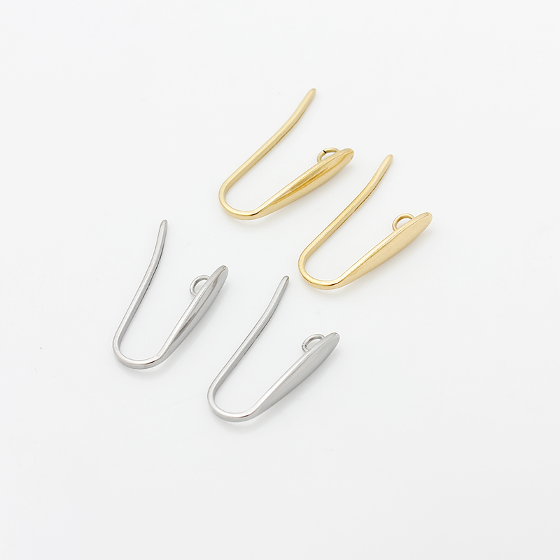 304钛钢不掉色宽扁耳钩耳饰配件