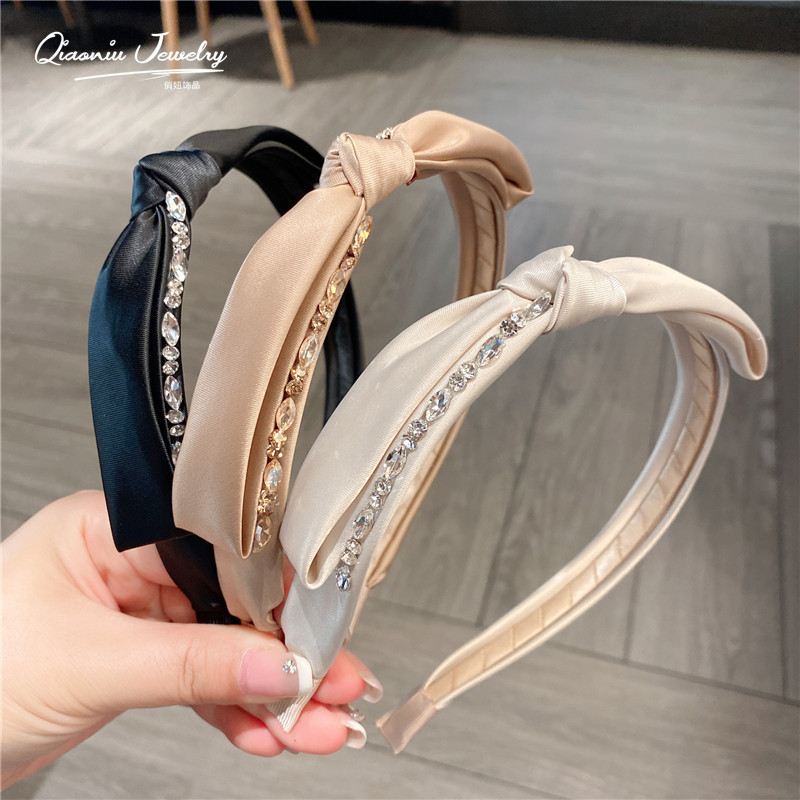 发箍水钻日韩侧面蝴蝶结粘砖