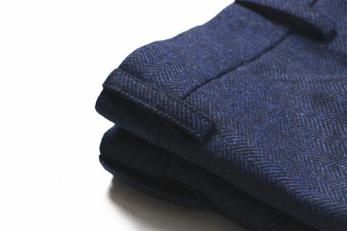 2018新冬款 英倫複古藍人字翻邊九分褲 歐美潮男修身羊毛小直筒褲在類目 男裝, 西褲中 - 來自Buy2taobao.com提供專業的淘寶代購服務