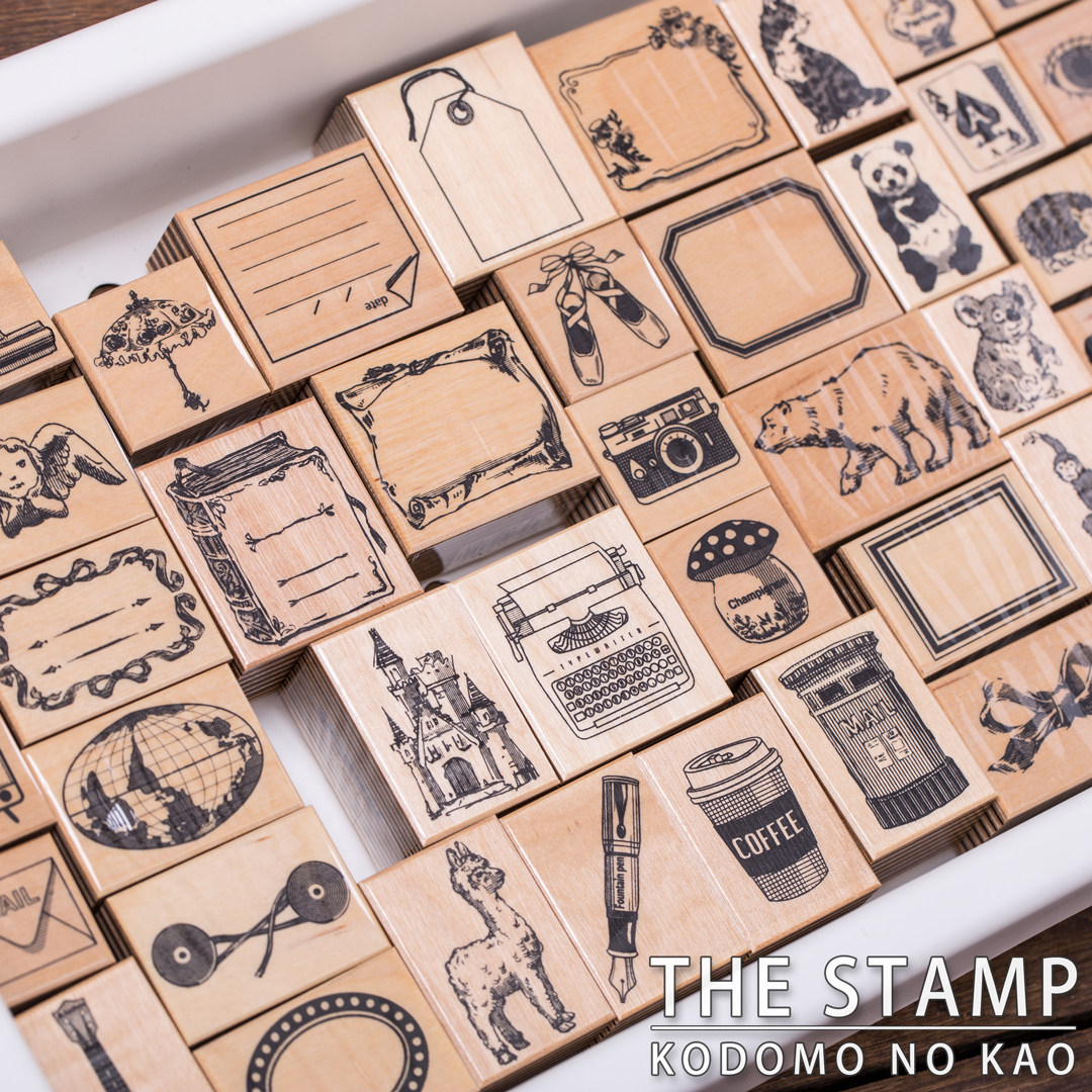 现货日本kodomo no kao 高端系列the stamp复古印章 标签图标动物