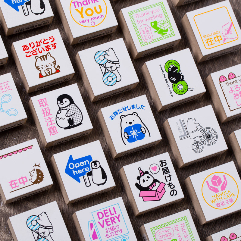 现货 日本kodomo no kao邮乐趣木质印章 包装封口礼物