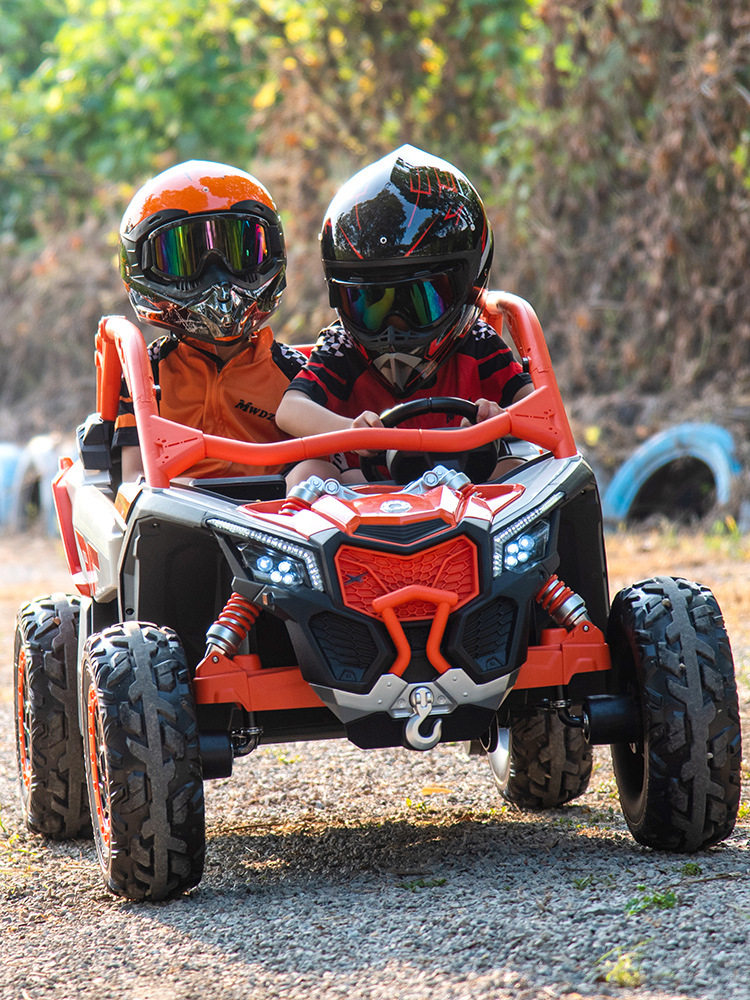 庞巴迪儿童电动车四轮宝宝越野遥控汽车小孩玩具车可坐人网红童车