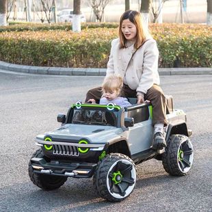 儿童电动车坦克大皮卡可坐双人男女宝宝玩具车小孩自驾越野车 新款