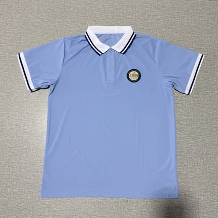 威海皇冠中学夏季冰丝短袖校服上衣男女通用初中校服半袖大童