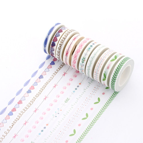 日式手帐分割线和纸胶带窄边极细款小清新手账素材边框装饰分隔线