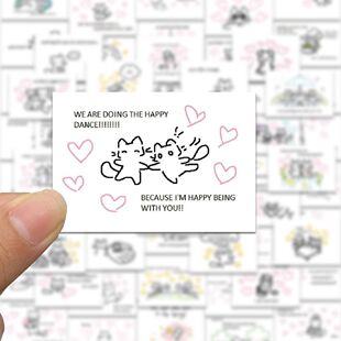 饰 64张贴纸高Kitten小猫贴画手机壳韩系ins风颜值diy手账电脑装