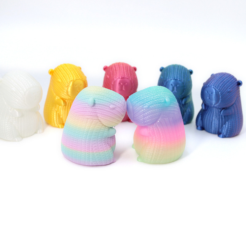 3D打印针织卡皮巴拉桌面摆件装饰儿童玩具水豚女孩小礼品动物模型