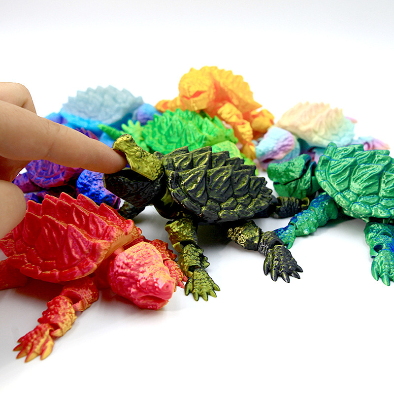 3d打印鳄龟关节可动儿童仿真乌龟模型动物玩具地摊摆件大全造景