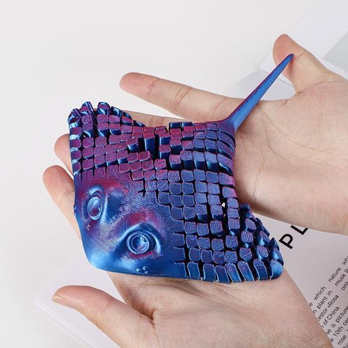 3D打印玩具魔鬼鱼仿真模型鳐鱼桌面手办儿童可动男孩女孩造景摆件