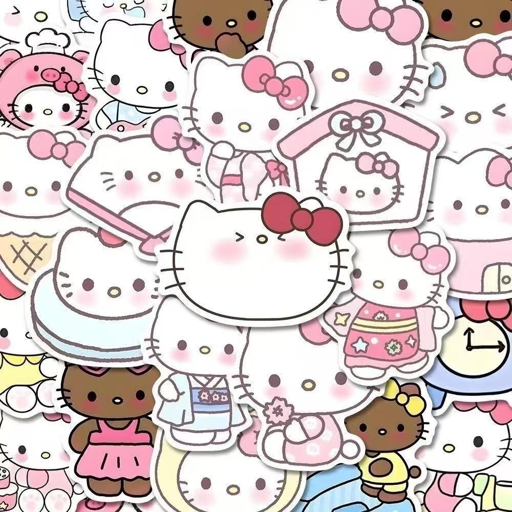 可爱hellokitty贴纸凯蒂卡通创意爆款手机壳水杯装饰防水ins贴画